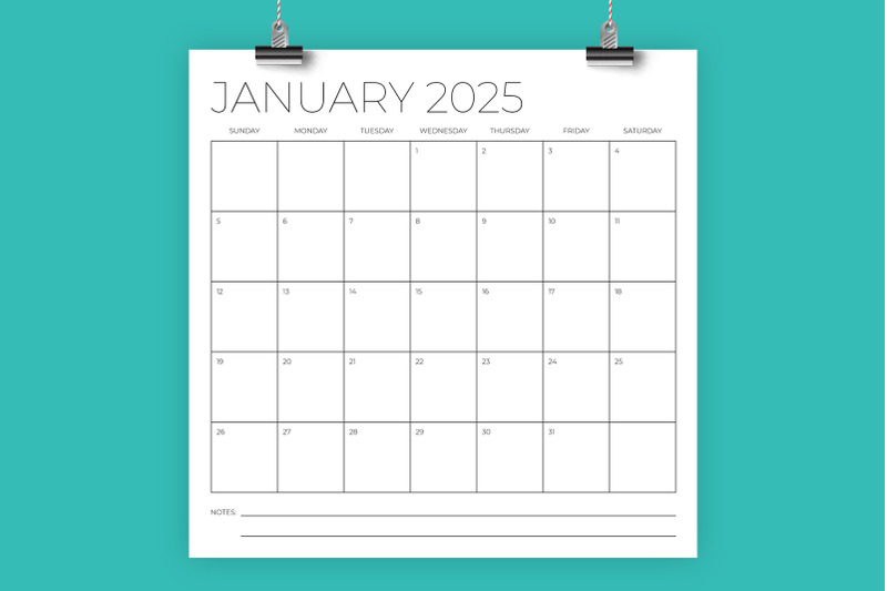 2025-square-12x12-calendar-template