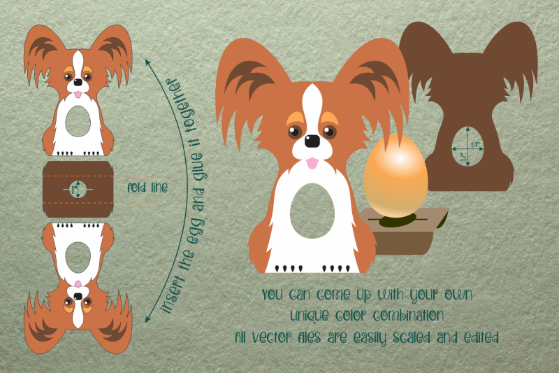 papillon-dog-easter-egg-holder-template