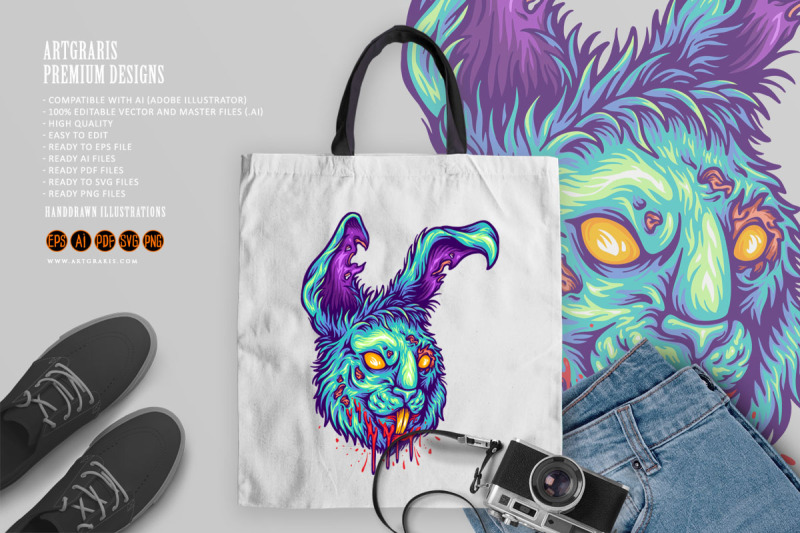 bunny-rabbit-head-monster-logo-cartoon-illustrations