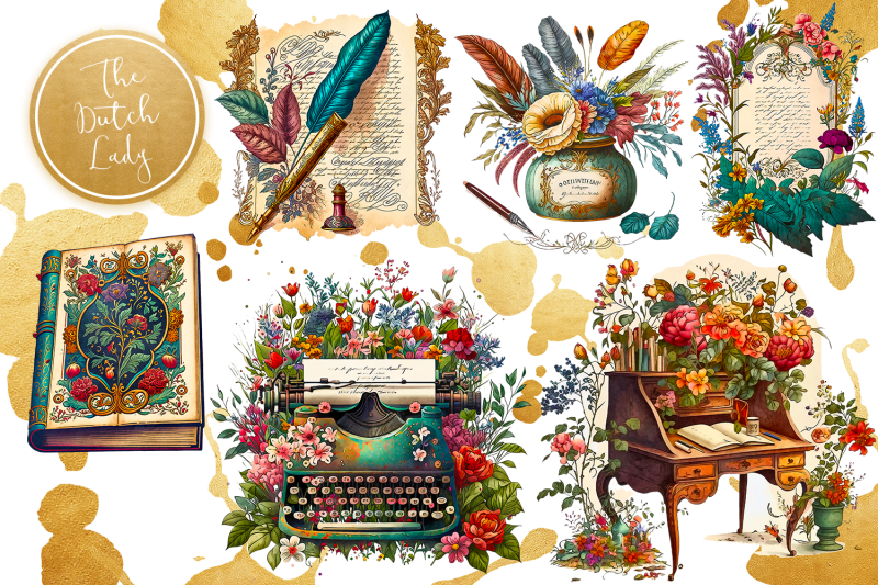 the-victorian-writer-clipart-set
