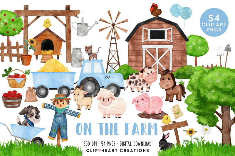 on-the-farm-blue-barnyard-watercolor-clip-art