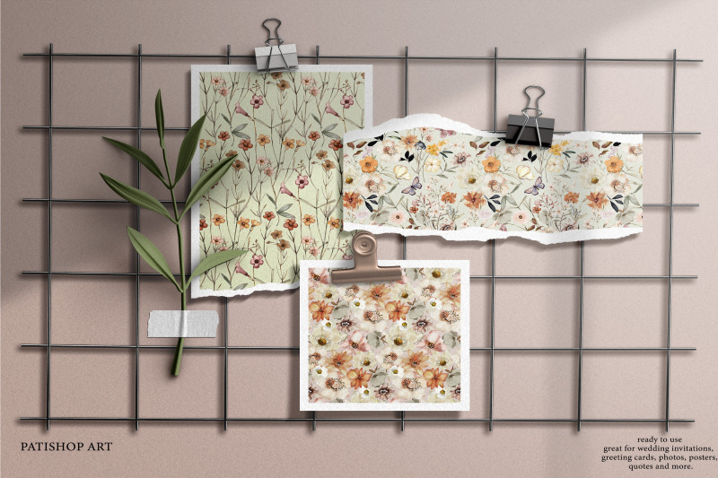 meadow-flowers-watercolor-seamless-pattern-set-digital-paper