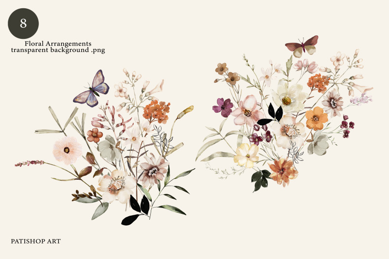 tiny-bloom-watercolor-digital-clipart-watercolor-wild-flowers