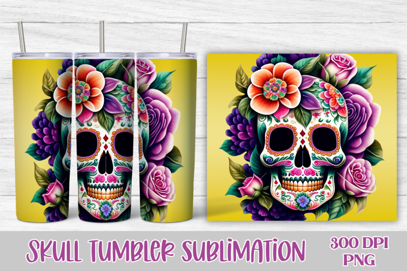sugar-skull-tumbler-wrap-skull-sublimation-tumbler