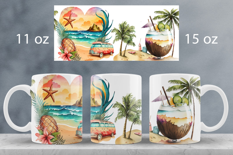 summer-mug-wrap-design-beach-truck-mug-sublimation-png