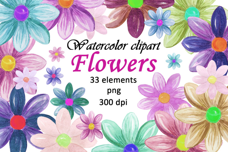 watercolor-flowers-summer-clipart-png