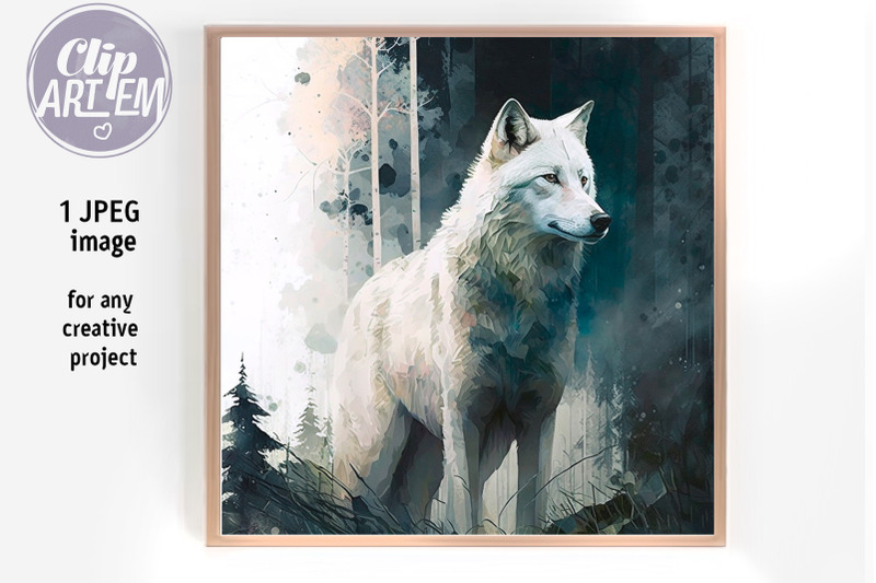 white-wolf-in-the-woods-digital-painting-jpeg-wall-art-image