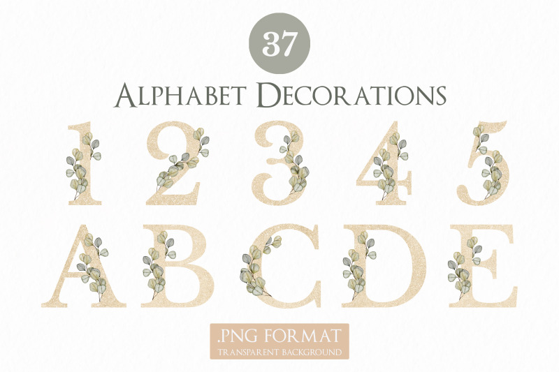watercolor-eucalyptus-and-alphabet-decoration