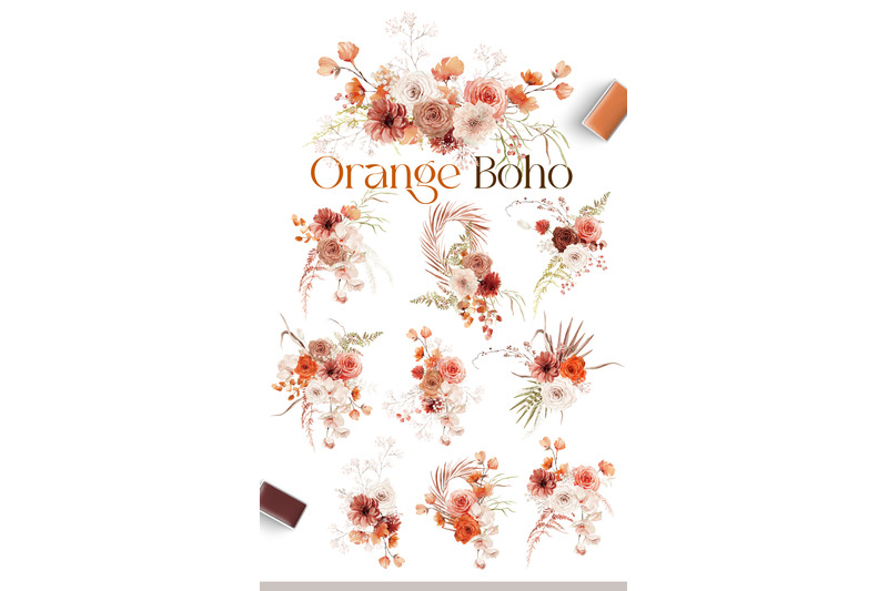 orange-boho-floral