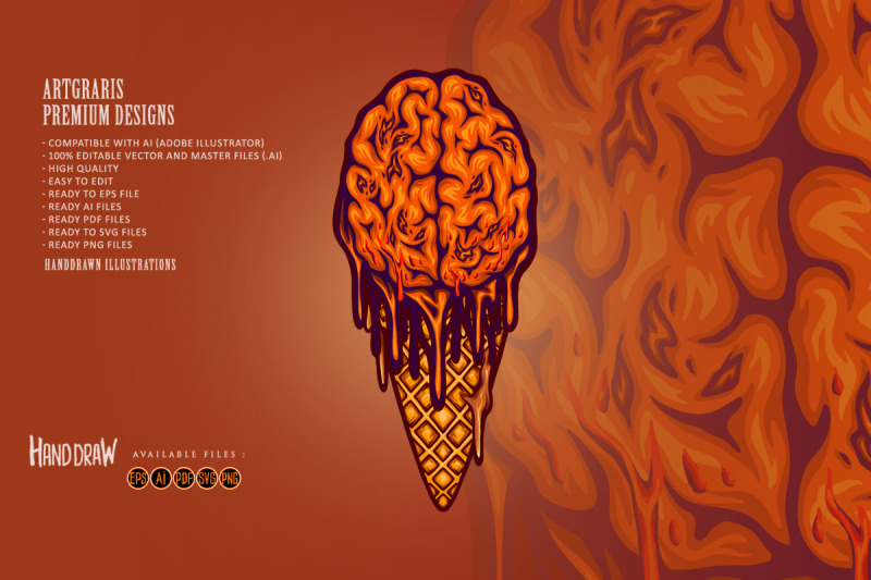 delicious-zombie-ice-cream-brain-logo-cartoon-illustrations