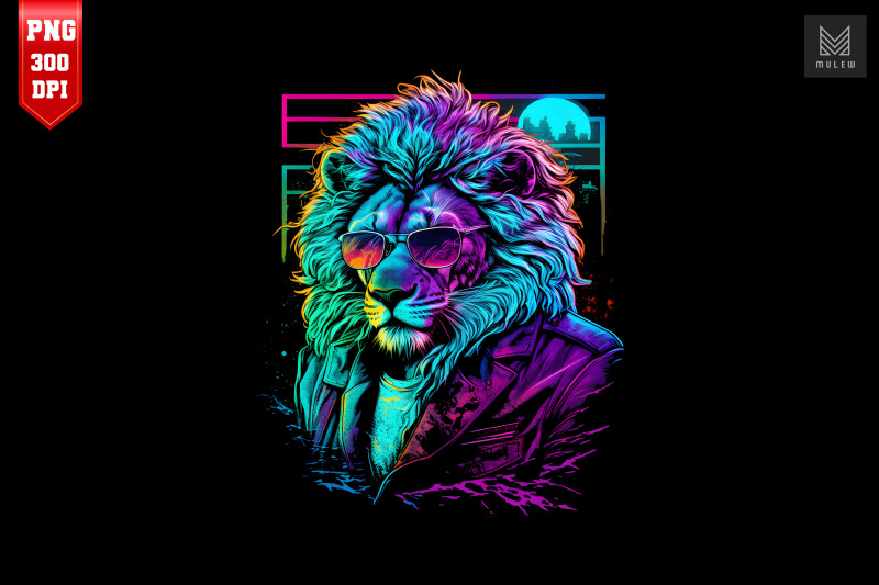 synthwave-retro-gangster-lion-7