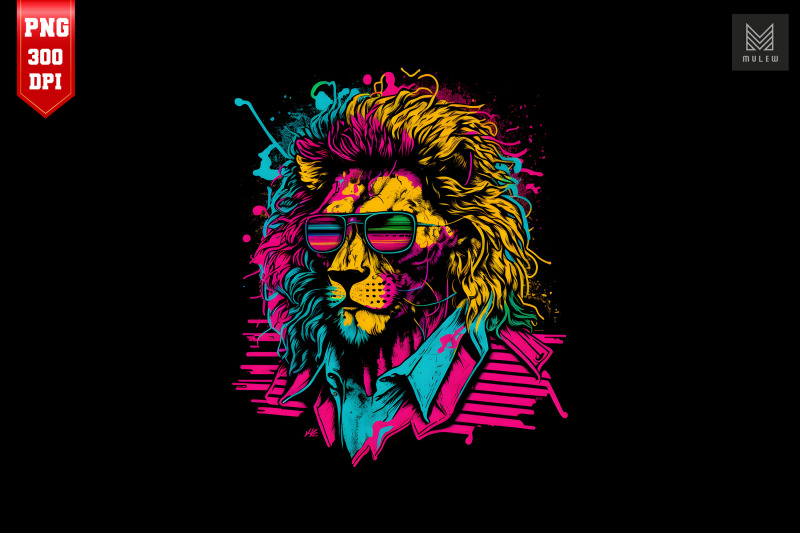 synthwave-retro-gangster-lion-8