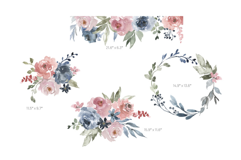 watercolor-dusty-blue-pink-flowers