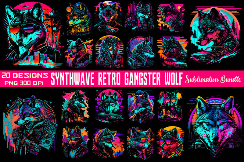 synthwave-retro-gangster-wolf-bundle