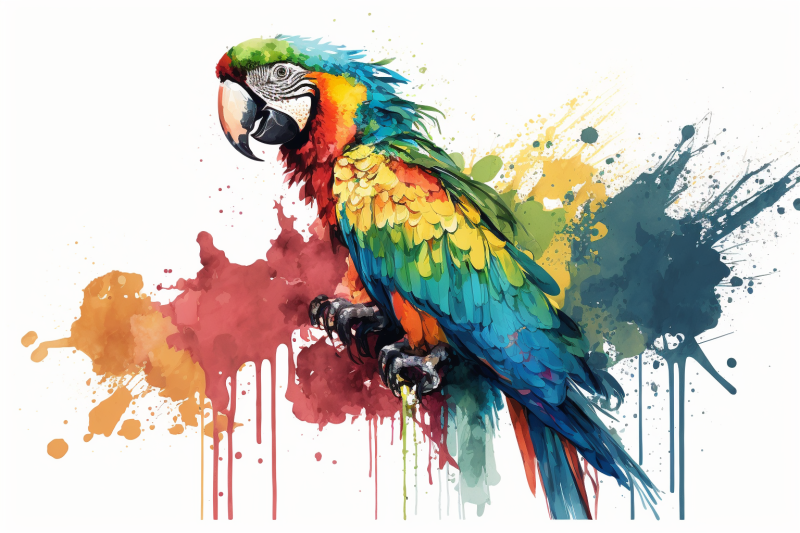 watercolor-macaw