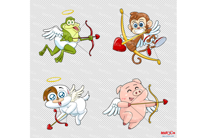 cute-animals-cupid-cartoon-mascot-characters