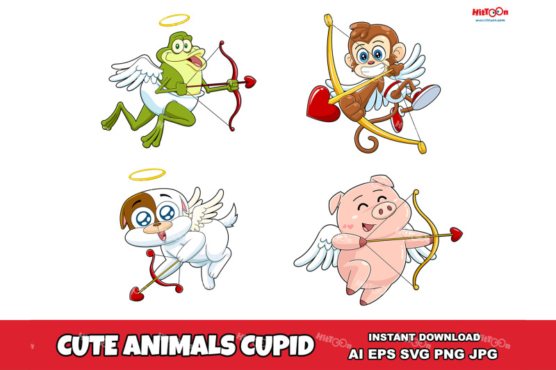 cute-animals-cupid-cartoon-mascot-characters