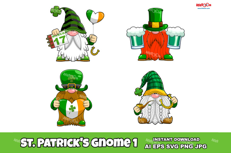 st-patricks-day-gnome-cartoon-characters-1-clip-art-vector