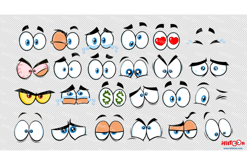 cartoon-funny-eyes-vector-collection-set