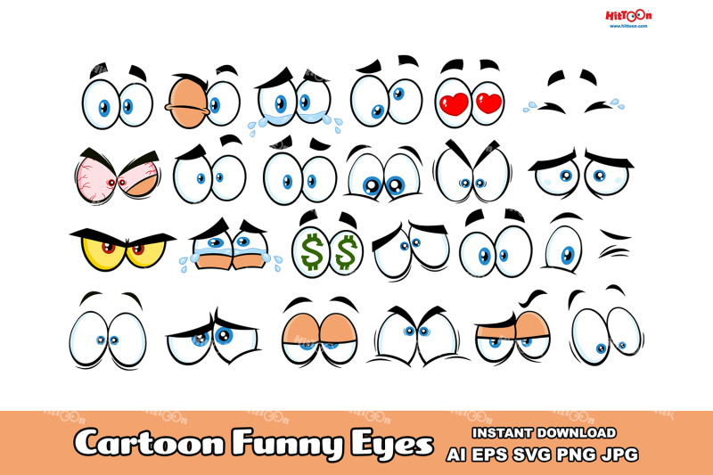 cartoon-funny-eyes-vector-collection-set