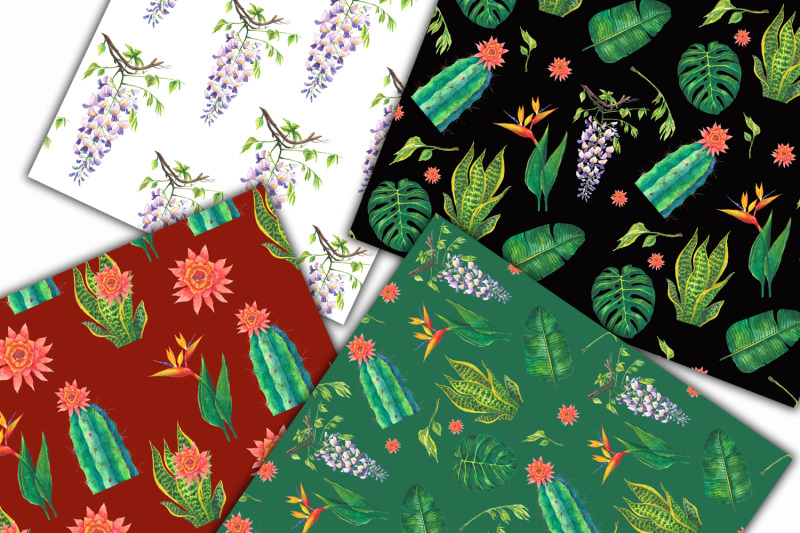 watercolor-flower-seamless-pattern-tropical-flowers-digital-paper