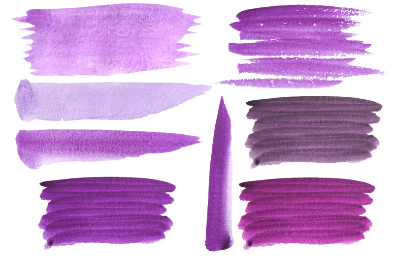 watercolor-circles-shapes-spots-clipart-purple-magenta-colored