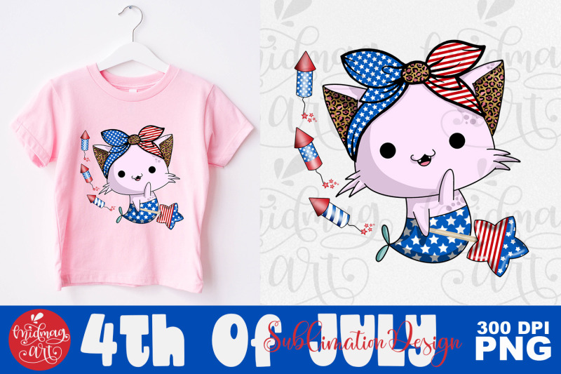 4th-of-july-catmermaid-png-4th-of-july-png-sublimation