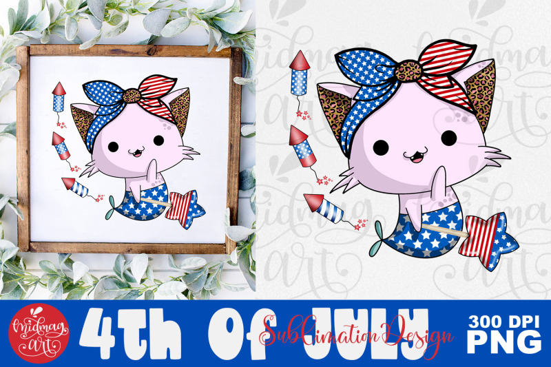 4th-of-july-catmermaid-png-4th-of-july-png-sublimation