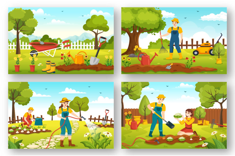 15-summer-gardener-vector-illustration