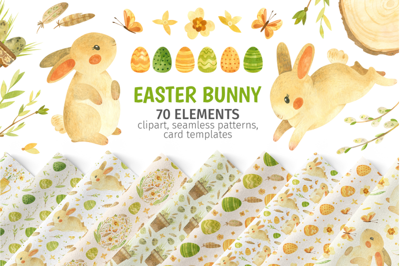 easter-bunny-watercolor-clipart-seamless-patterns-and-card-template