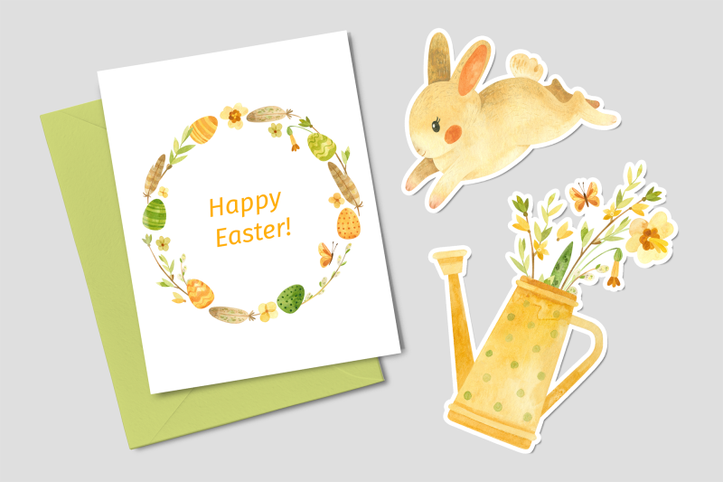 easter-bunny-watercolor-clipart-seamless-patterns-and-card-template