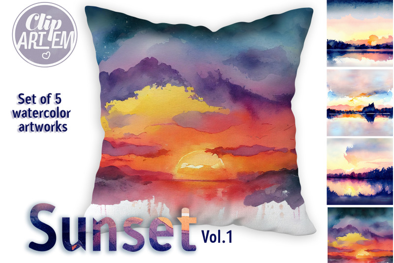 sunset-painting-watercolor-5-jpeg-bundle-background-images-home-modern-decor-digital-print