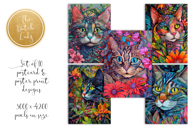 floral-cats-postcard-art-prints