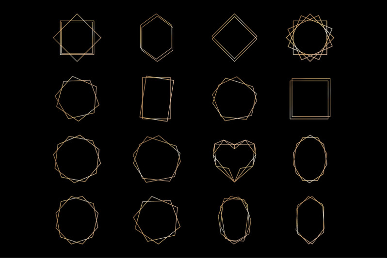 elegant-wedding-geometric-gold-frames-golden-frames-png