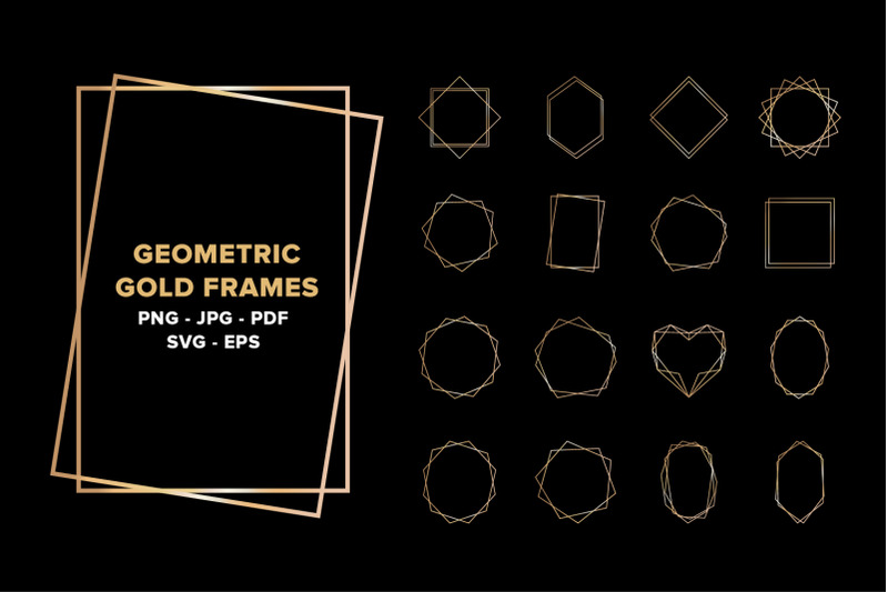 elegant-wedding-geometric-gold-frames-golden-frames-png