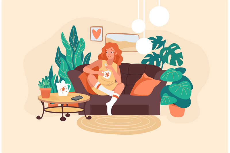 woman-drink-coffee-girl-resting-on-sofa-alone-young-female-holding-m