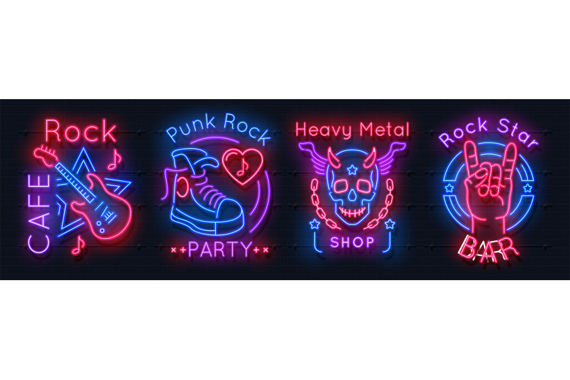 rock-music-neon-sign-realistic-luminous-signboards-billboards-of-mus