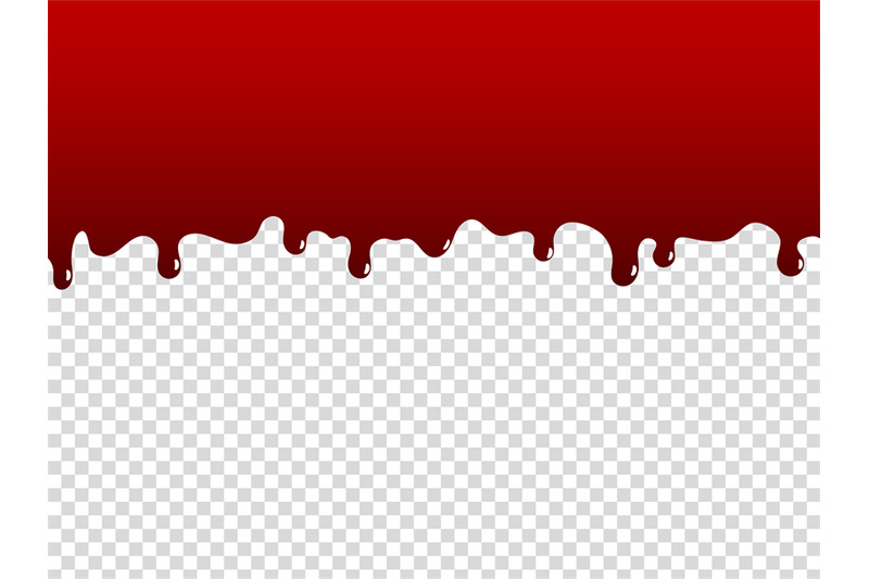 liquid-paint-cartoon-red-dripping-stain-oozing-bloody-border-on-tran