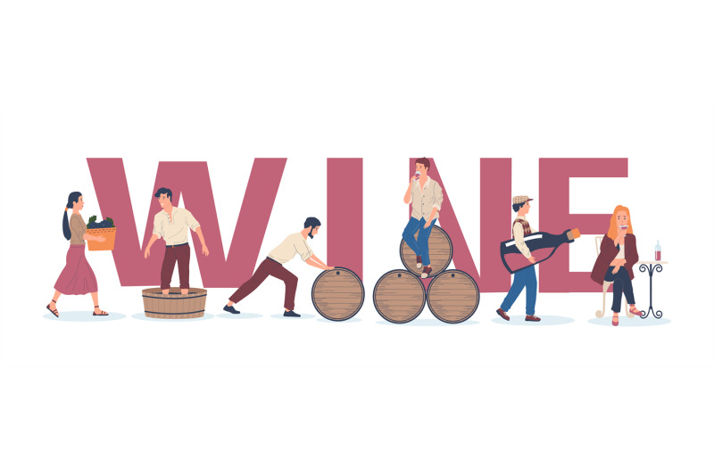 winemaking-banner-process-of-wine-production-people-harvesting-grape