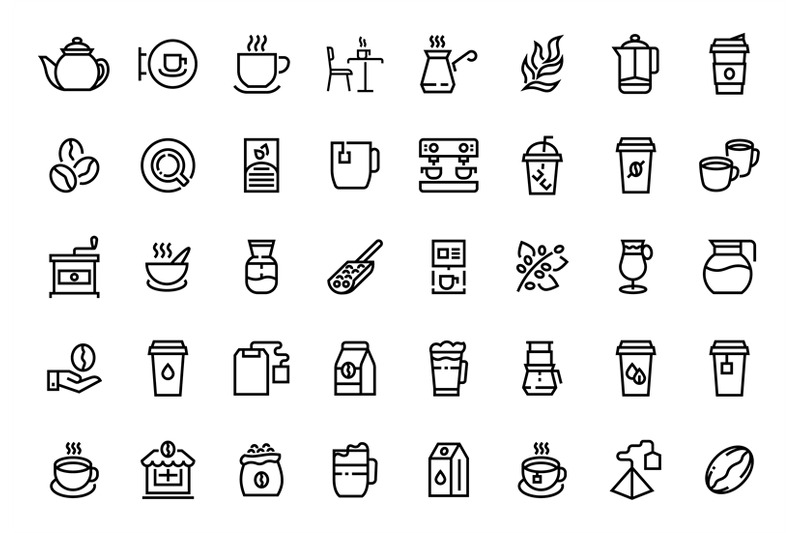 coffee-line-icons-coffee-and-tea-shop-outline-logo-cups-with-hot-dri