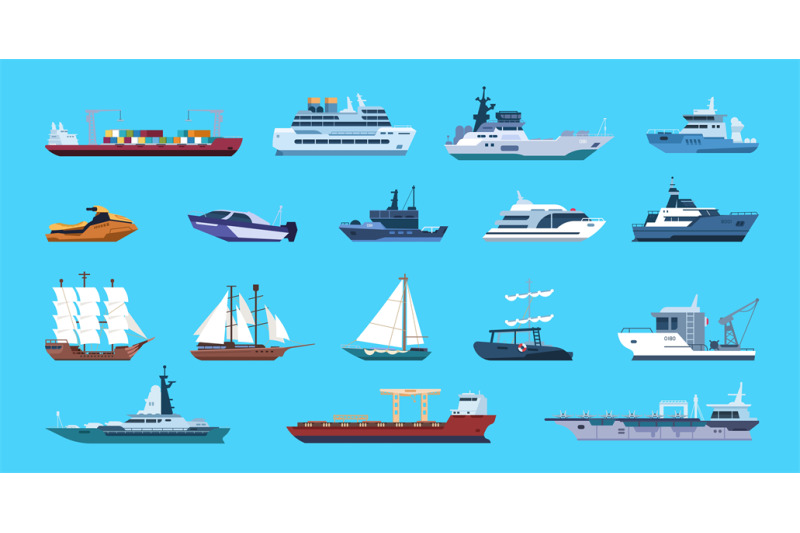 boats-cartoon-nautical-ships-passenger-or-cargo-vessels-and-warships