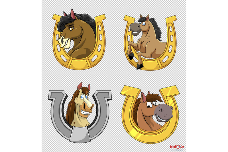 horse-cartoon-mascot-characters-in-a-horseshoe