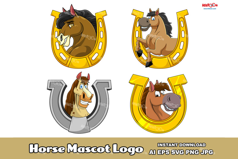 horse-cartoon-mascot-characters-in-a-horseshoe