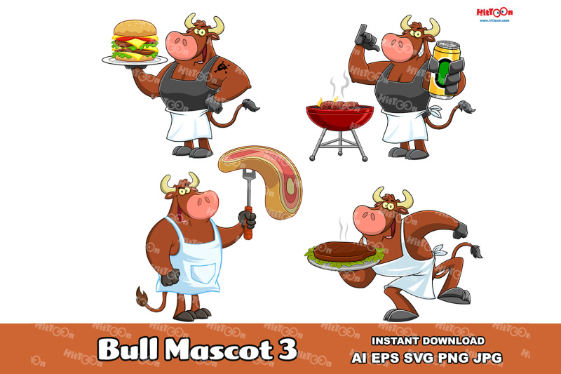 bull-cartoon-mascot-character-3-clip-art-vector