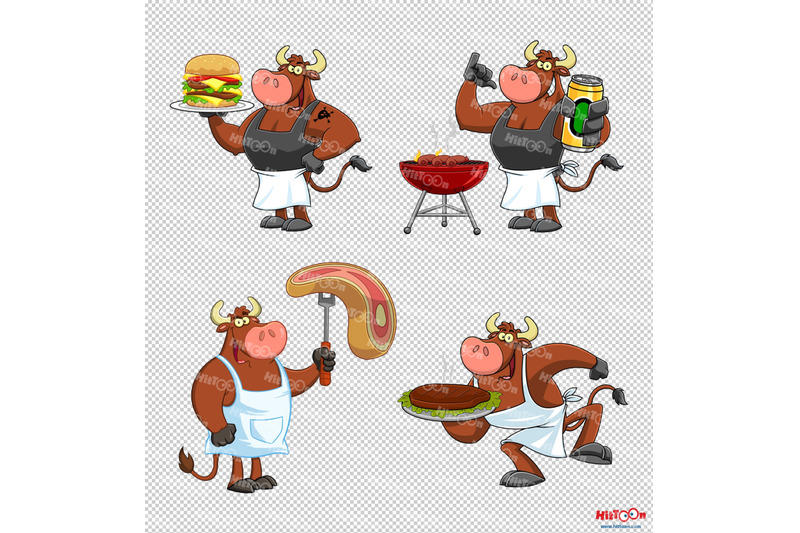 bull-cartoon-mascot-character-3-clip-art-vector