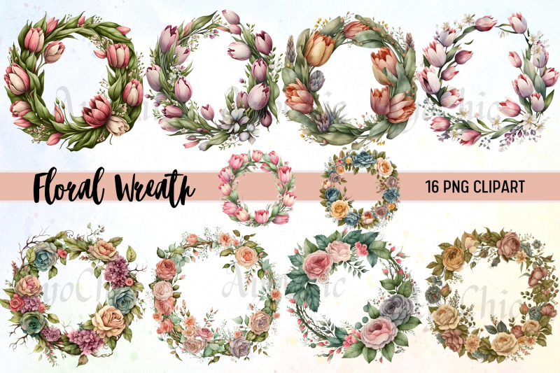 floral-wreath-clipart-sublimation-bundle