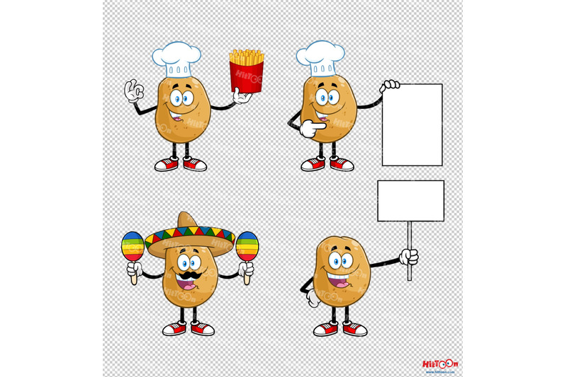 potato-cartoon-mascot-characters-3-vector-collection-set