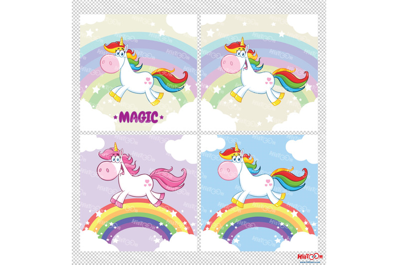 magic-unicorn-cartoon-mascot-character-2-vector-collection