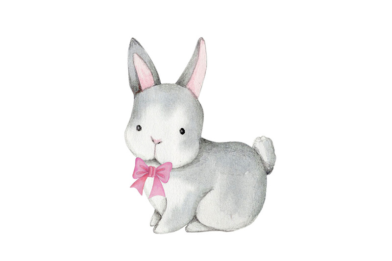 cute-bunny-rabbits-sitting-easter-bunny-watercolor-art