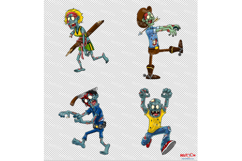 halloween-zombie-cartoon-mascot-characters-1-vector-collection